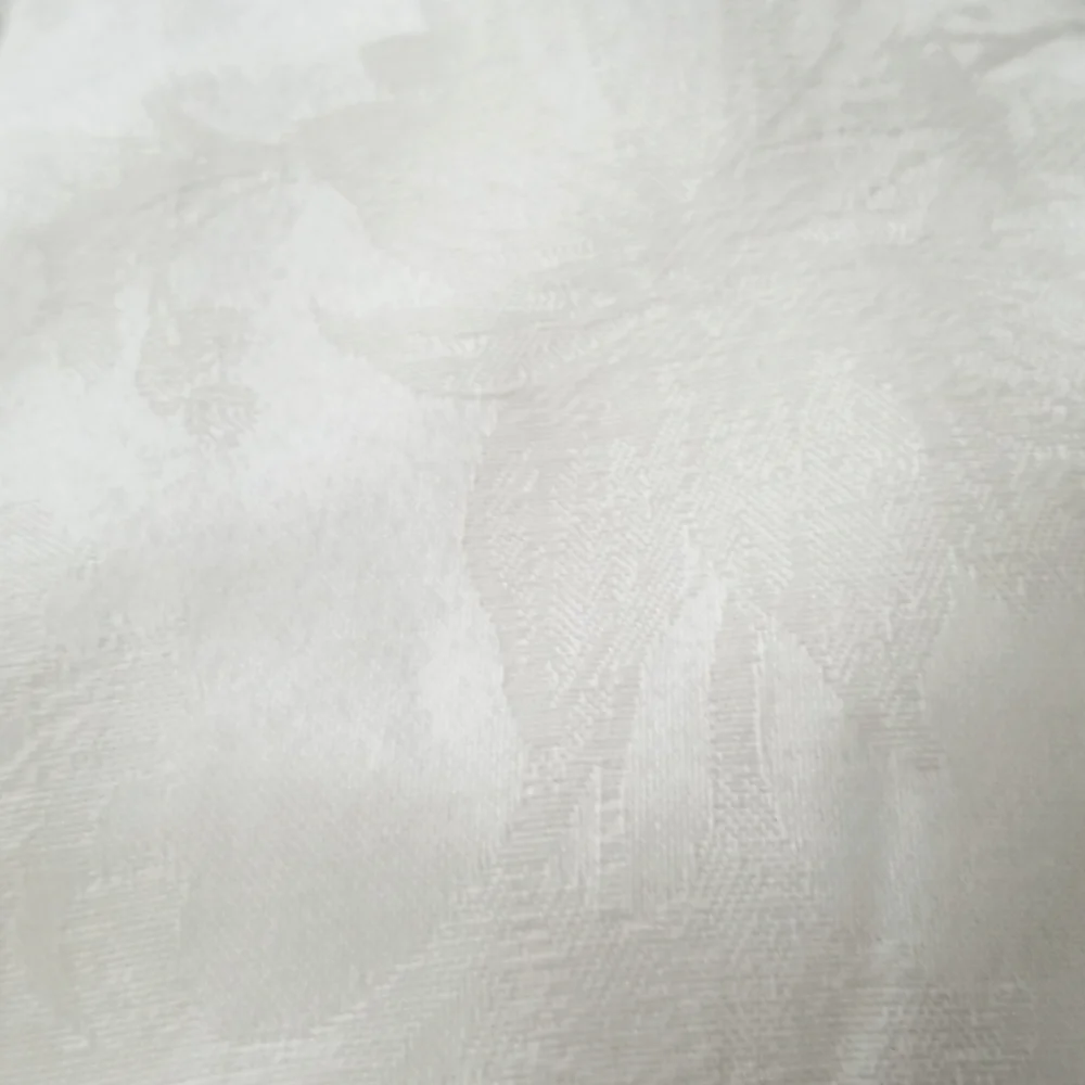 Vintage White Brocade Tablecloth 50x70